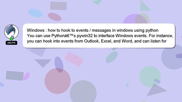 Windows : how to hook to events / messages in windows using python смотреть онлайн