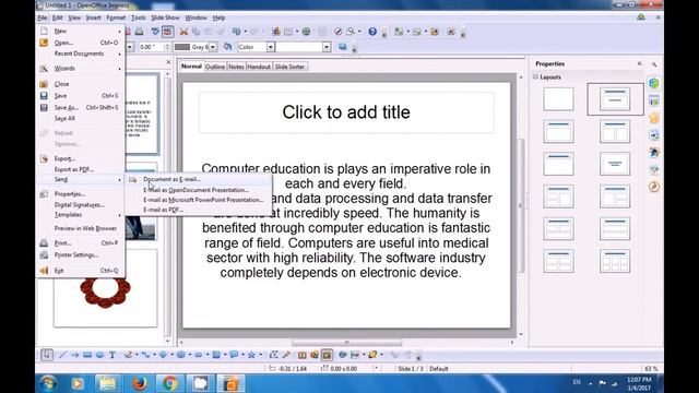 Class 3 Open Office Impress 2 - Learn computers - Computer Education Online & Free (In Telugu) смотреть онлайн