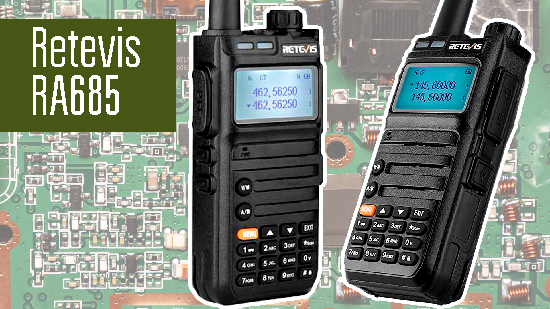 Retevis RA685 радиостанция с функцией измерения частоты. Обзор, внутренности, разлочка, проверка. смотреть онлайн