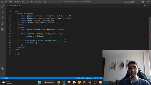 Enviar os dados de um formulário usando Javascript puro (FormData & Fetch Api) смотреть онлайн