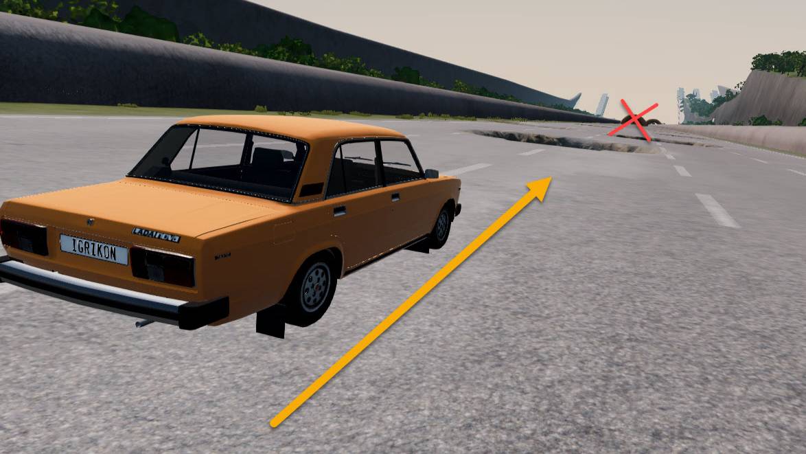 Спуск с ямами. BeamNG