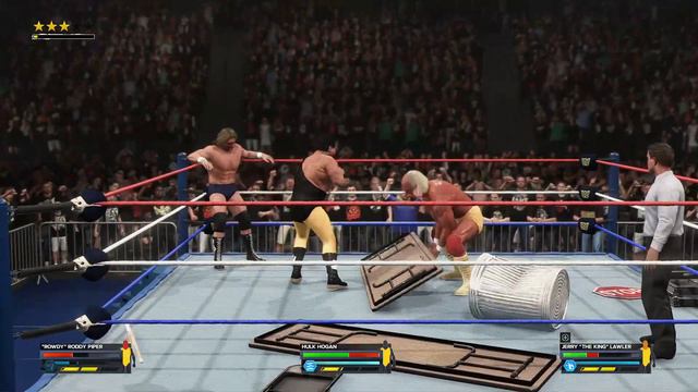 💥WWE 2K24 FULL MATCH — Roddy Piper vs. Hulk Hogan vs. Jerry "The King" Lawler — double title Matc смотреть онлайн