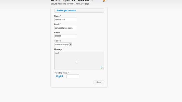 Ajax contact form смотреть онлайн