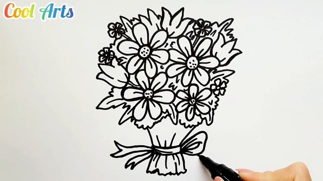 КАК НАРИСОВАТЬ РИСУНОК НА 8 МАРТА | БУКЕТ ЦВЕТОВ НА 8 МАРТА смотреть онлайн