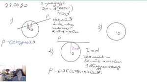 8 класс — Взаимное расположение прямой и окружности.