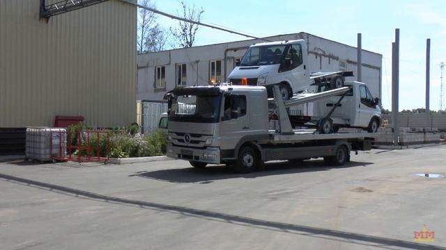 Mercedes Atego 1224 двухуровневый автовоз с платформой Monza смотреть онлайн