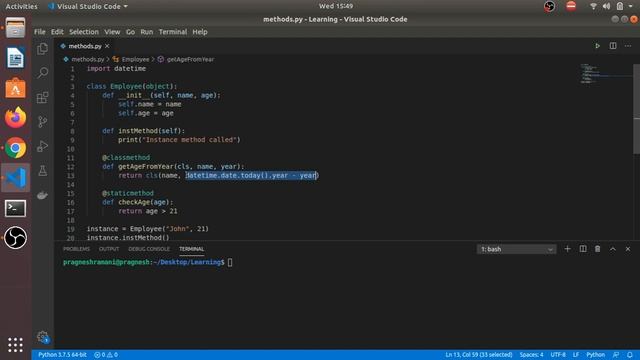 29 | Class method & Static method | Python3 смотреть онлайн