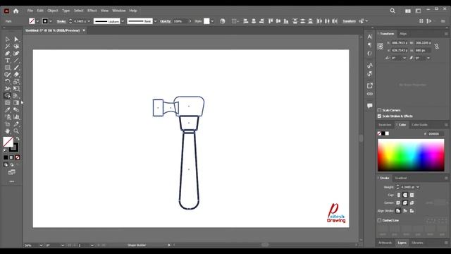 Hammer Drawing In Adobe illustrator | How To Draw Hammer Design In Illustrator | flat Illustration смотреть онлайн