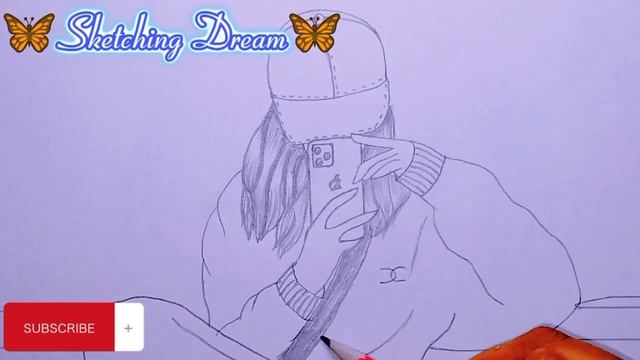 How to draw a girl sketch with iPhone13 Pro Max ||A girl is taking a selfi while sitting on a bench смотреть онлайн