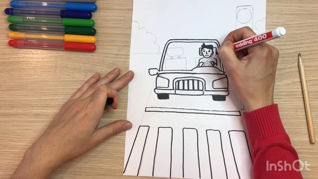 Рисунок ПДД. Рисунок правила дорожного движения. Машина рисунок для детей. Машина рисунок легкий. смотреть онлайн