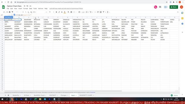 How to Create Heat Map in Google Excel Sheet | Option Chain Data in Excel (2021) in Tamil Part -8 смотреть онлайн