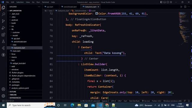 Flutter Inventori - Menampilkan data jenis di flutter dengan API PHP смотреть онлайн