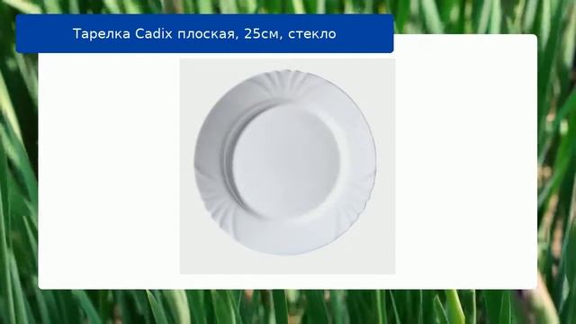 Тарелка Cadix плоская, 25см, стекло обзор