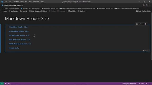 Jupyter Notebook | Markdown | How to Change Header Sizes Using Hashtags смотреть онлайн