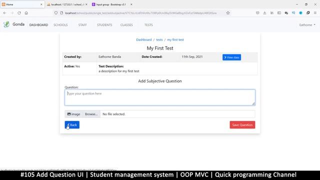 #105 Add question UI | Student management system in PHP | OOP MVC | Quick programming tutorial смотреть онлайн