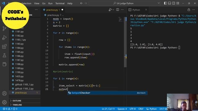 BEE 1186 - Below the Secundary Diagonal Solution | Python3 Programming on Beecrowd Beginner Day 96 смотреть онлайн