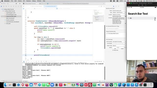 Как реализовать UISearchBar с помощью Storyboard (Xcode, Swift 5) смотреть онлайн
