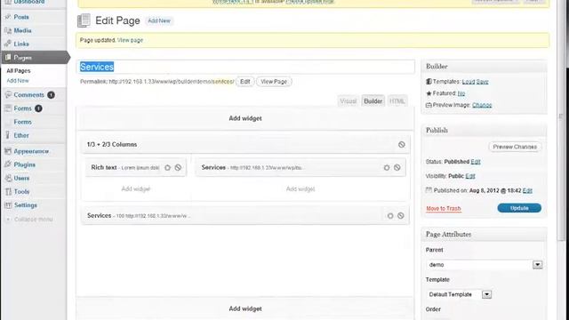 Services widget overview - Ether Content Builder plugin for WordPress смотреть онлайн