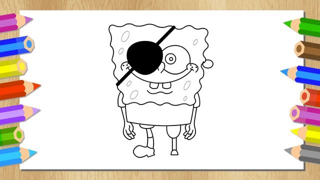 Рисуем Губку Боба Квадратные Штаны. SpongeBob SquarePants. смотреть онлайн