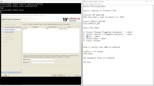 07 Delete/Drop PDB using DBCA 19c смотреть онлайн