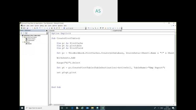 How to create pivot table using vba code смотреть онлайн