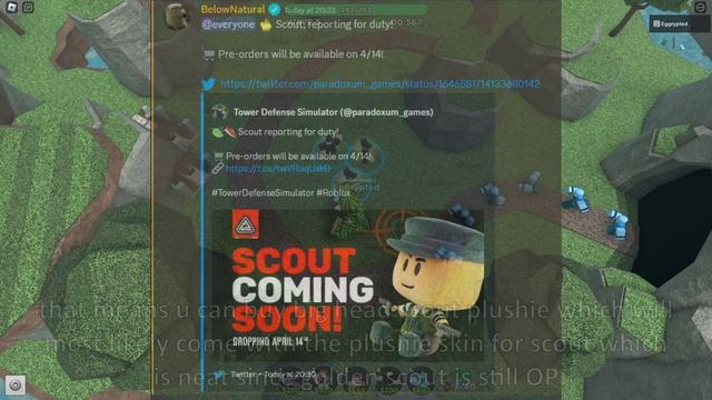 Scout Plushie Available TOMORROW, Scout Plushie Skin Soon? || Tower Defense Simulator смотреть онлайн