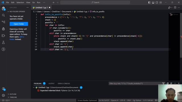 Changing Infix to Postfix with stack and implementing it in Python programming language coding смотреть онлайн