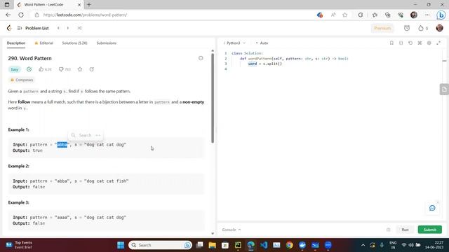 Leetcode # 290. Word Pattern (Python) смотреть онлайн