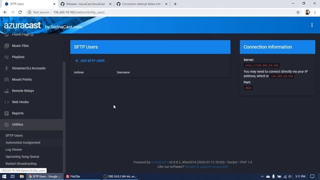 How To Connect AzuraCast Built-in FTP/SFTP Server and upload Songs - "ECONNREFUSED" Error (Fixed) смотреть онлайн