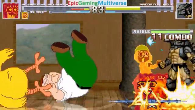 SpongeBob SquarePants And Family Guy Characters VS Predator Wolf In A MUGEN Match / Battle / Fight смотреть онлайн