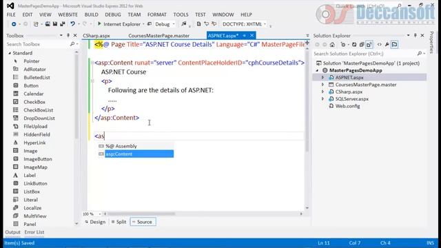 ASP.Net 4.5 Tutorial - Master page Web Applications - BDT смотреть онлайн