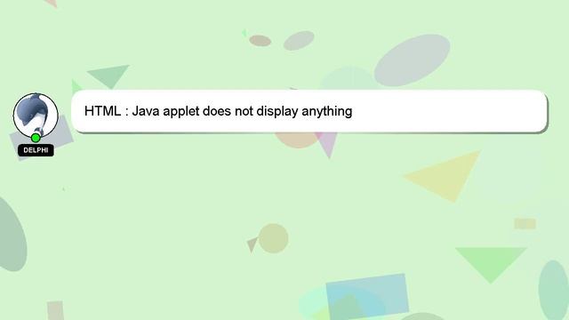 HTML : Java applet does not display anything смотреть онлайн
