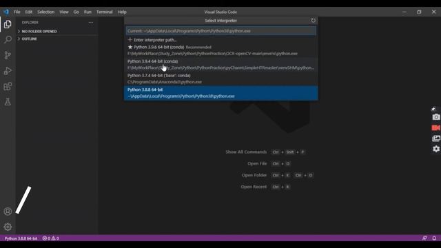 Python Interpreter Selection In Visual Studio Or Vscode #visualstudio #vscode #seekers
