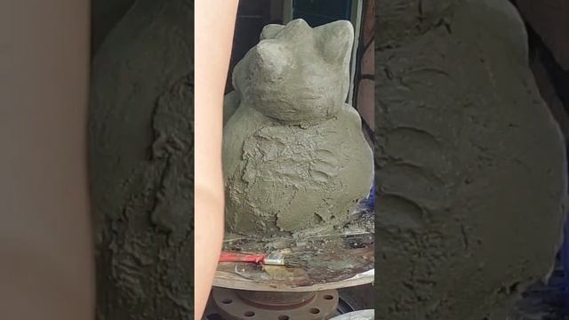 Садовая фигура- котик из цемента своими руками. смотреть онлайн