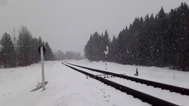 "Из снегопада в бездну" Тепловоз ТЭП70-0439 с сообщением Сыктывкар-Кослан. смотреть онлайн