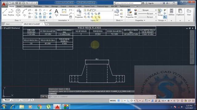 HOW TO DRAW A 2D WELD NECK FLANGE DETAIL IN AUTOCAD TUTORIAL #40 смотреть онлайн