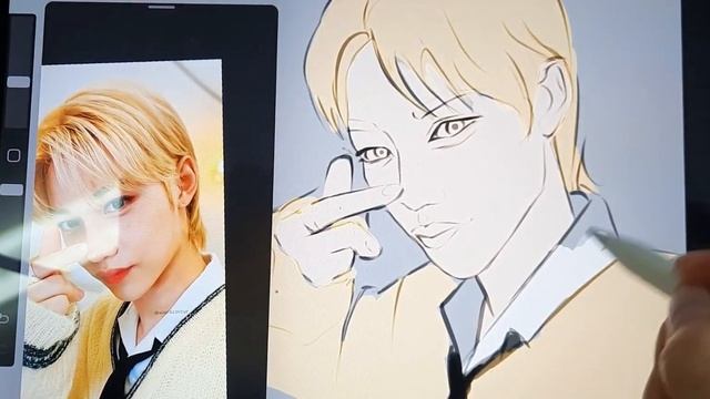 РИСУЮ ФЕЛИКСА из STRAY KIDS в Procreate!)? | drawing felix from stray kids in procreate смотреть онлайн