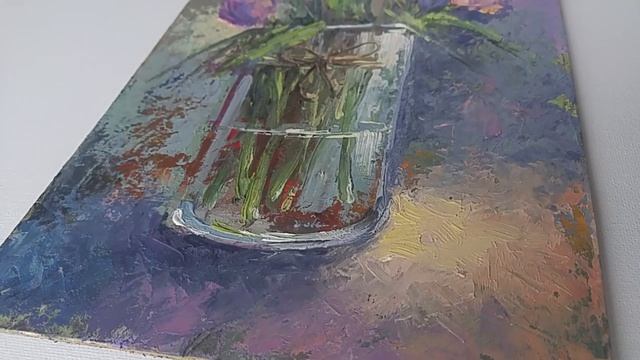 Картина, цветы, тюльпаны: Весенний букет холст, масло Painting, flowers Spring bouquet oil on canva смотреть онлайн