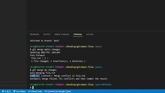 git 101 - merge conflicts explained смотреть онлайн