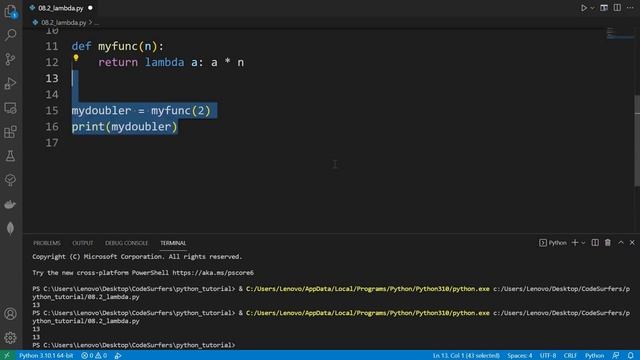 Python Tutorial - Die Lambda Funktion смотреть онлайн