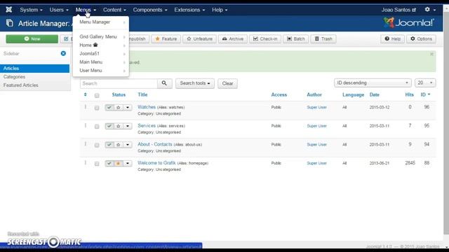 Joomla 3 - How to Create new pages and add menu links смотреть онлайн