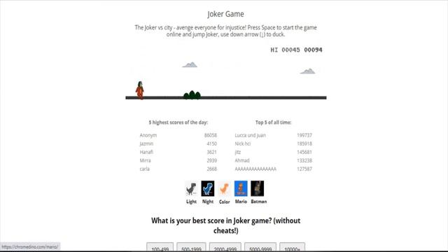 joker vs batman dino runner game google chrome online new skin смотреть онлайн