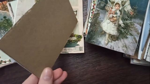 Делаем рождественскую гирлянду из винтажных открыток смотреть онлайн
