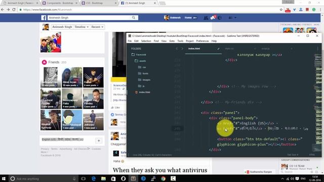 Clone Facebook with Bootstrap #6.2 Adding more contents to left Sidebar смотреть онлайн