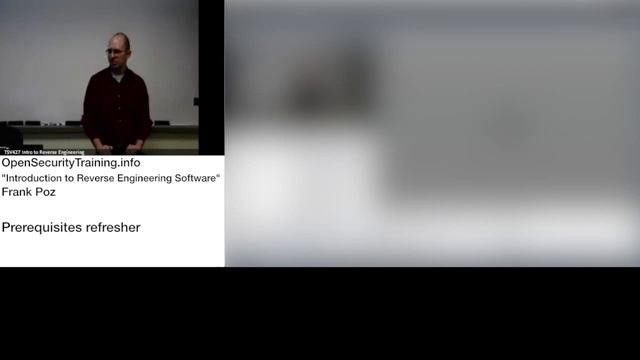 2013 Day1 P2: Intro to REing Software - Refresher смотреть онлайн