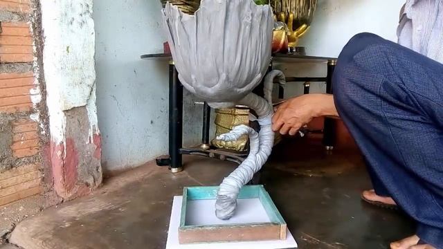 Make flower pots with cement and cloth at home // ideas from a flower plant смотреть онлайн