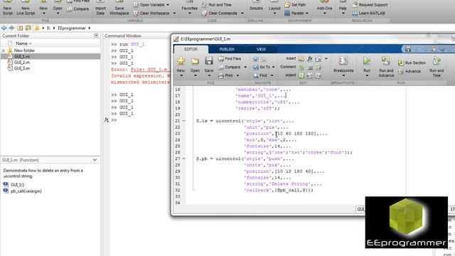 MATLAB GUI Tutorial: List, Pushbutton & Callback Function