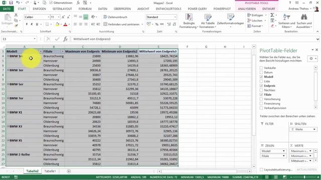 Excel # 568 - Kursdiagramm aus Pivot Daten erzeugen - Teil 1 - Verknüpfungen смотреть онлайн