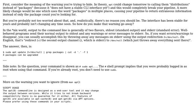 DevOps & SysAdmins: How to disable "WARNING: apt does not have a stable CLI interface..."? смотреть онлайн