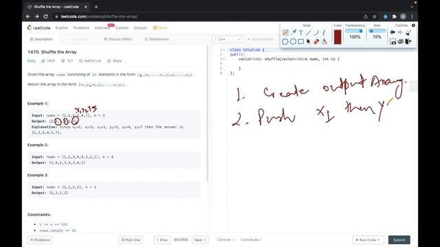 Shuffle the Array | LeetCode 1470 | Cpp смотреть онлайн